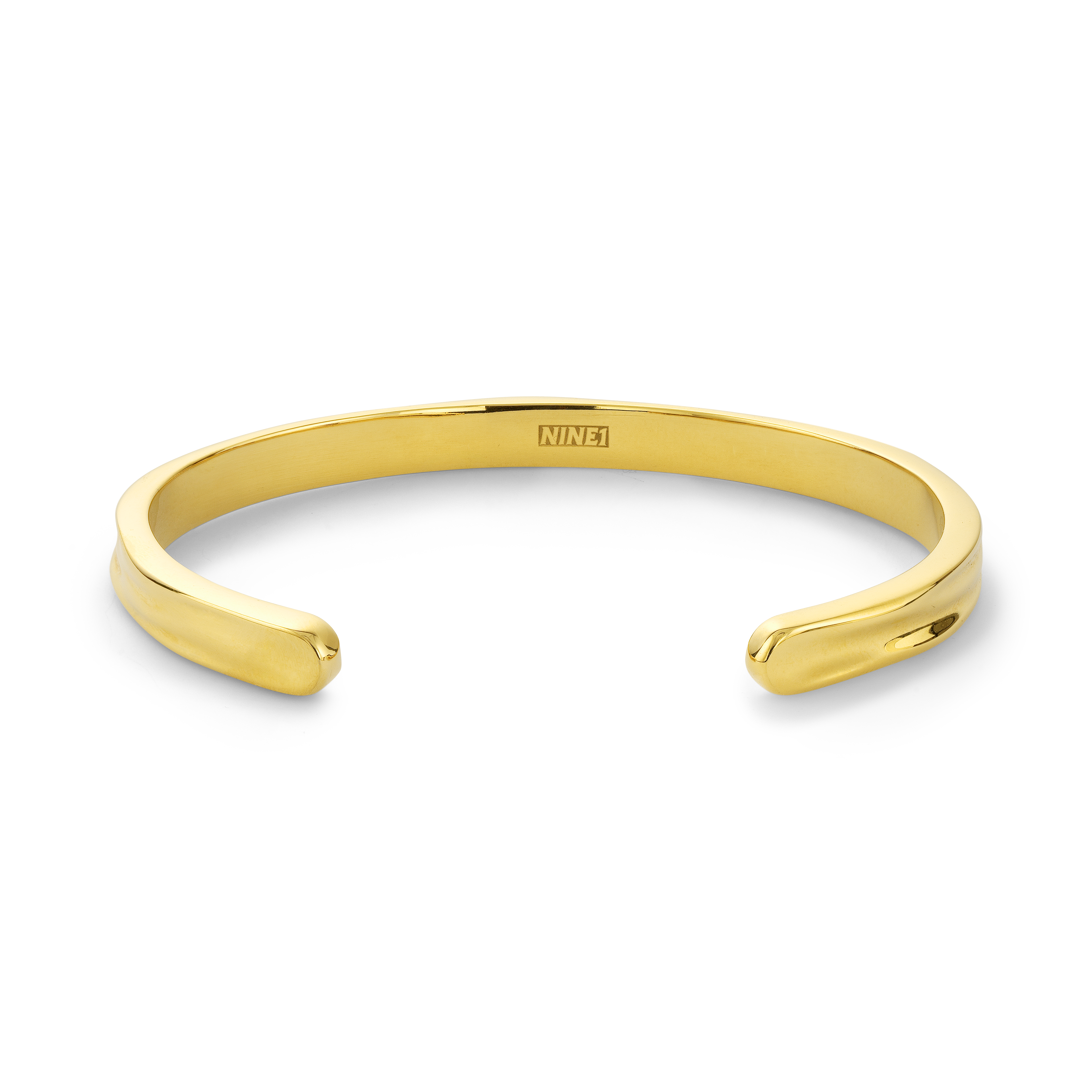 Bracelet Hammered Cuff ion 6mm Gold