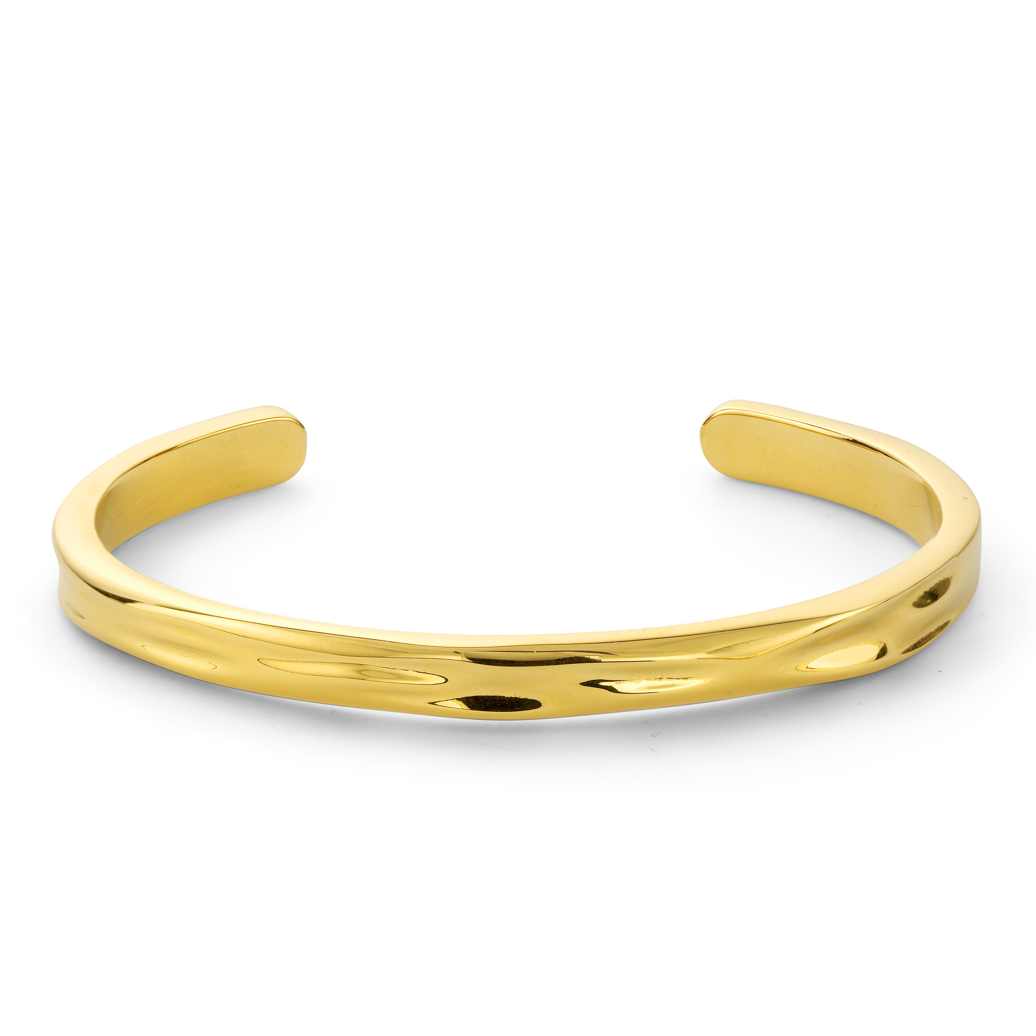 Bracelet Hammered Cuff ion 6mm Gold