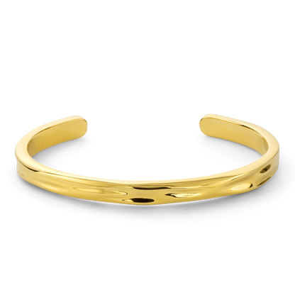 Bracelet Hammered Cuff ion 6mm Gold