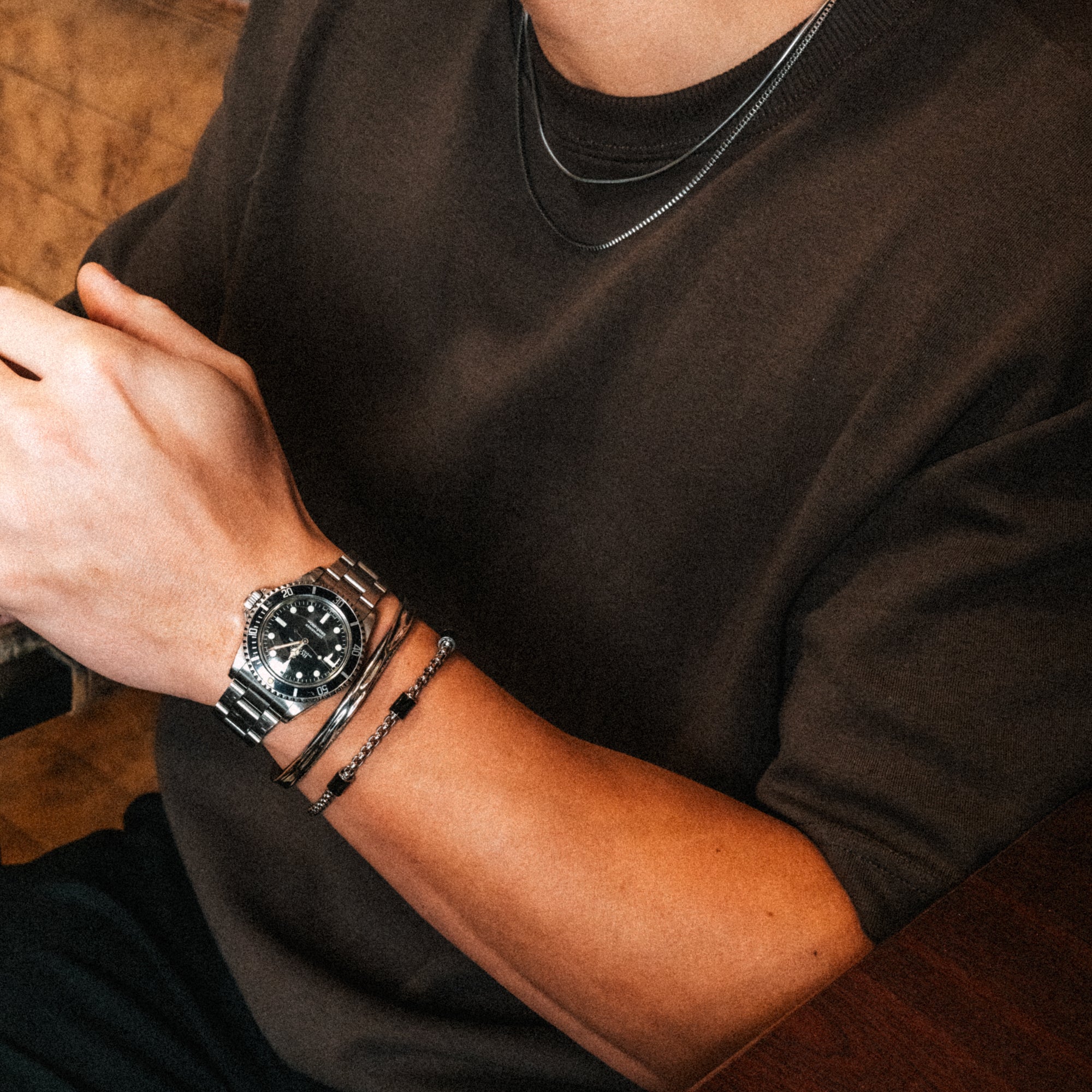 Bracelet Hammered Cuff 6mm